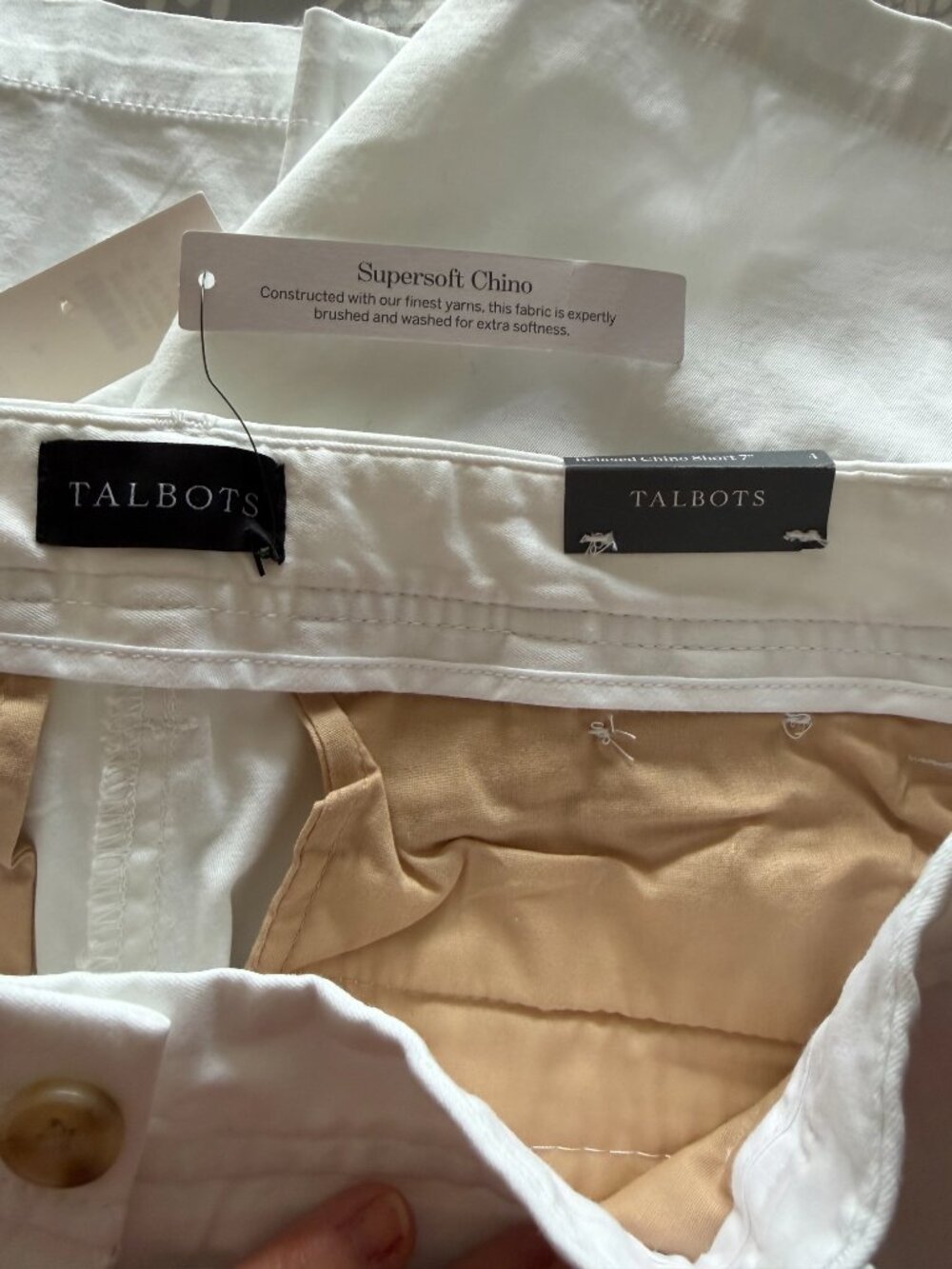 Talbots Relaxed Chino Shorts Size 4 White - Picture 6 of 8